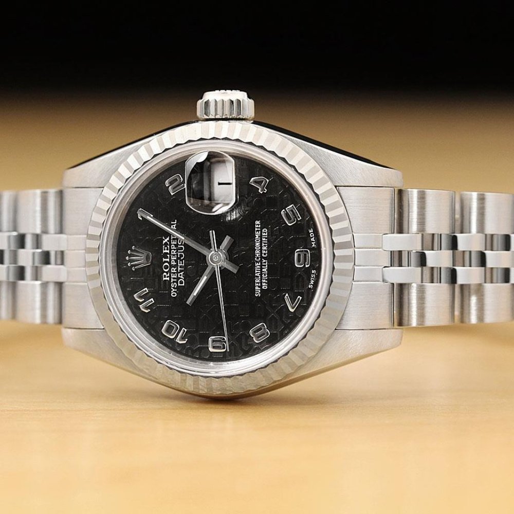 Sale! Rolex Ladies Black Arabic Gold Watch - Picture 3 of 8